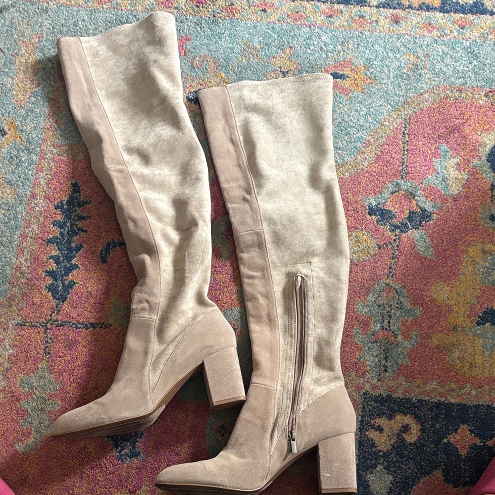 Splendid Beige Over-the-Knee Boots
